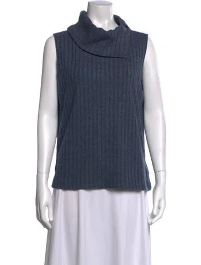 Pre-owned Andrew Marc Mock Neck Sweater W/ Tags In Blue