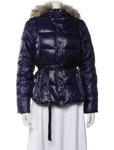 Pre-owned Andrew Marc Nylon Down Jacket In Blue