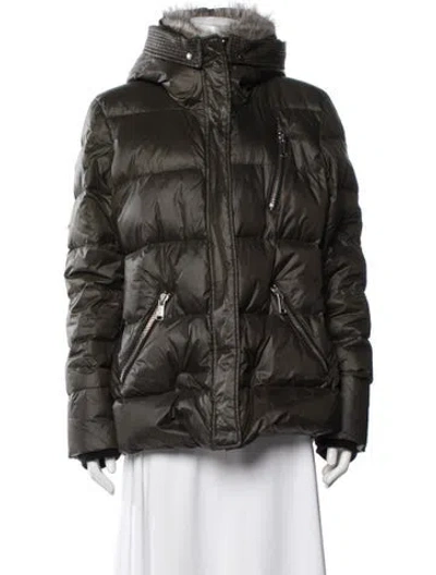 Pre-owned Andrew Marc Nylon Down Jacket In Green