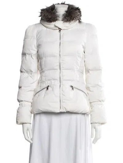 Pre-owned Andrew Marc Nylon Down Jacket In White