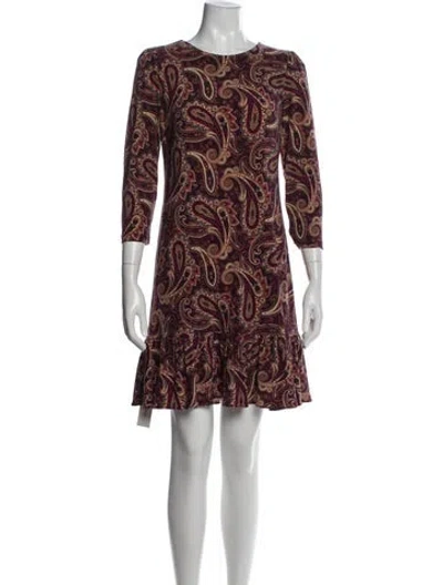Pre-owned Andrew Marc Paisley Print Mini Dress W/ Tags In Multicolor