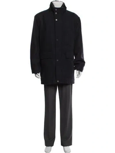 Pre-owned Andrew Marc Parka In Blue