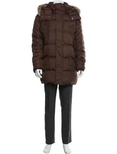 Pre-owned Andrew Marc Parka In Brown