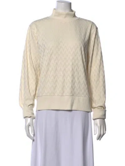 Pre-owned Andrew Marc Patterned Turtleneck Sweater In Neutrals