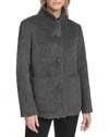 Andrew Marc Piper Button Front Wool-blend Jacket In Gray