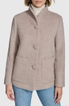 Andrew Marc Piper Wool-blend Coat In Walnut