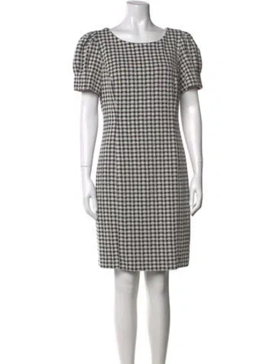 Pre-owned Andrew Marc Plaid Print Knee-length Dress In Multicolor