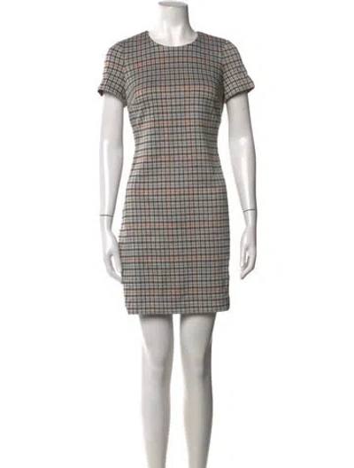 Pre-owned Andrew Marc Plaid Print Mini Dress In Multicolor
