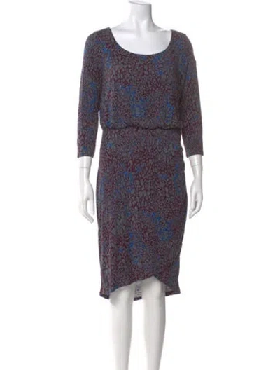 Pre-owned Andrew Marc Printed Knee-length Dress In Multi