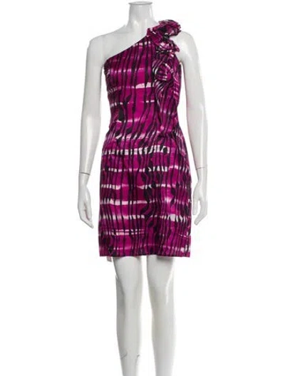 Pre-owned Andrew Marc Printed Mini Dress In Pink