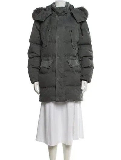 Pre-owned Andrew Marc Puffer Coat In Gray
