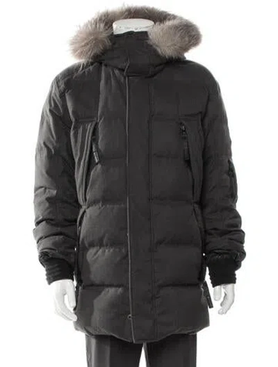 Pre-owned Andrew Marc Puffer Coat In Gray