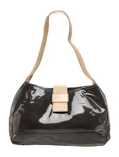 Pre-owned Andrew Marc Pvc Shoulder Bag In Black