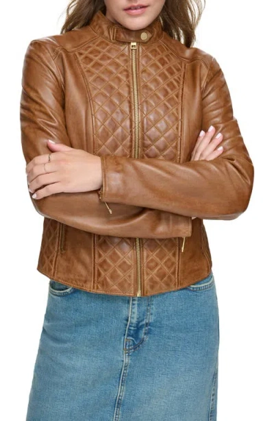 ANDREW MARC ANDREW MARC QUILTED PANEL LEATHER JACKET