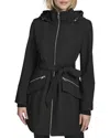 Andrew Marc Quinn Water Resistant Belted Trench Coat In Black