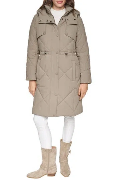 Andrew Marc Radzee Hooded Water Resistant Quilted Parka In Neutral