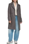 Andrew Marc Regine Pressed Bouclé Wool Blend Coat In Peppercorn