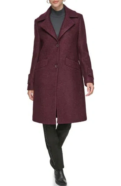 Andrew Marc Regine Pressed Bouclé Wool Blend Coat In Rosewood
