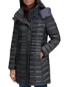 Andrew Marc Removable Hood Marble Quilted Down Jacket In Black In Black