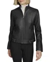 Andrew Marc Rowan Leather Coat In Black