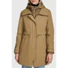 Andrew Marc Ryder Hooded Bib Inset Parka In Twig