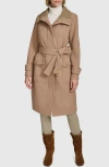 Andrew Marc Scout Wool Blend Trench Coat In Camel