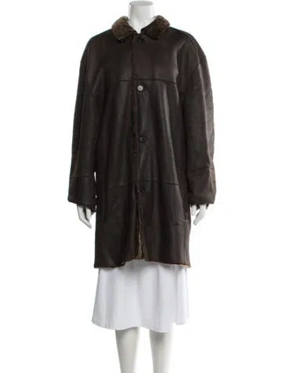 Pre-owned Andrew Marc Shearling Coat In Brown
