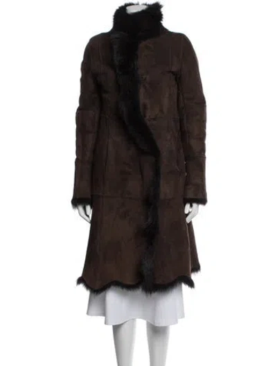 Pre-owned Andrew Marc Shearling Coat In Brown