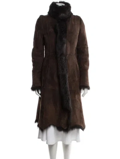 Pre-owned Andrew Marc Shearling Coat In Brown