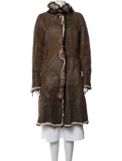 Pre-owned Andrew Marc Shearling Coat In Brown