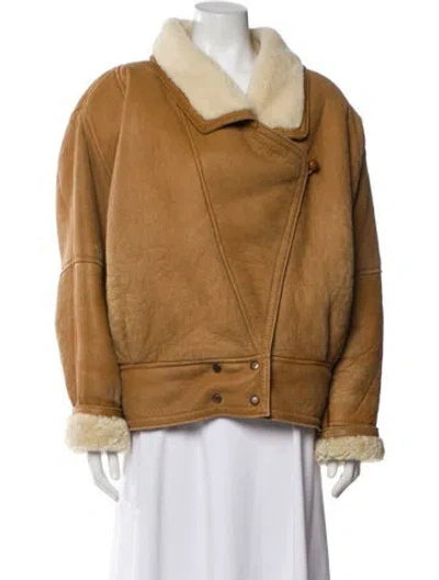 Pre-owned Andrew Marc Shearling Fur Jacket In Brown