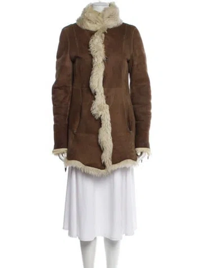 Pre-owned Andrew Marc Shearling Fur Jacket In Brown