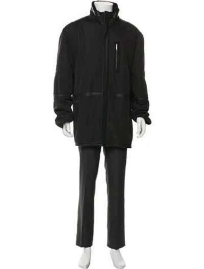 Pre-owned Andrew Marc Shearling Parka In Black