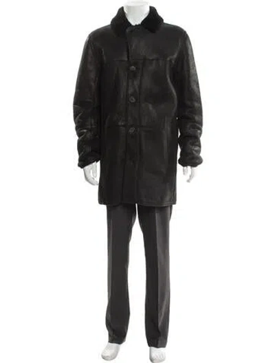 Pre-owned Andrew Marc Shearling Parka In Gray