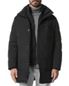 Andrew Marc Shelton Cool Touch Regular Fit Quilted Down Parka With Removable Shearling Trimmed Bib In Black