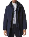 Andrew Marc Shelton Shearling Trim Jacket In Ink