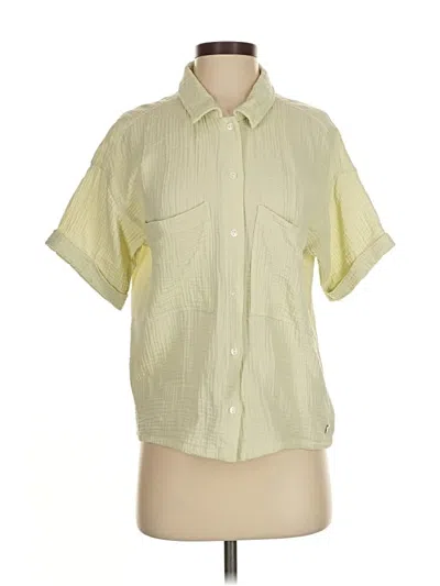 Pre-owned Andrew Marc Short Sleeve Blouse In Yellow