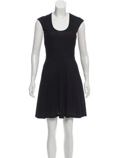 Pre-owned Andrew Marc Short Sleeve Mini Dress In Black