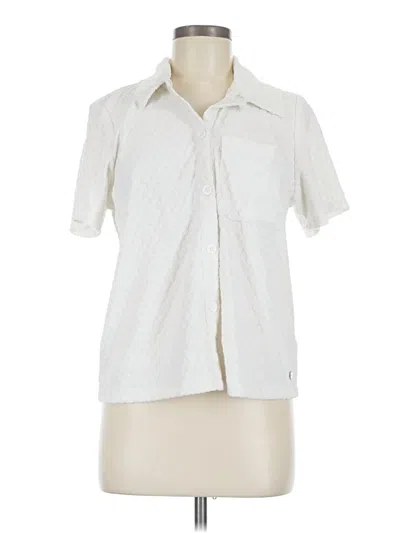Pre-owned Andrew Marc Short Sleeve Polo Shirt In Ivory
