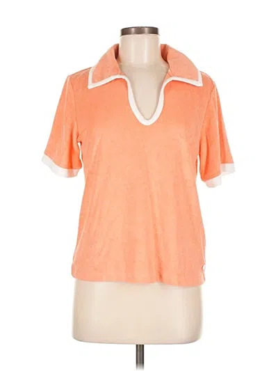 Pre-owned Andrew Marc Short Sleeve Polo Shirt In Orange