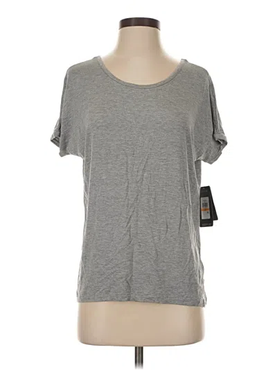 Pre-owned Andrew Marc Short Sleeve Top Gray Crew Neck Tops