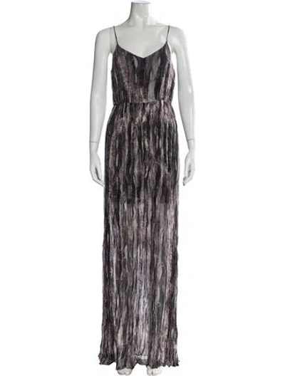 Pre-owned Andrew Marc Silk Long Dress W/ Tags In Multi