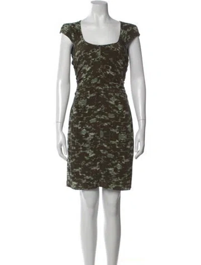Pre-owned Andrew Marc Silk Mini Dress In Green