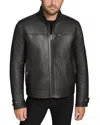 Andrew Marc Skeld Leather Bomber Jacket In Chocolate