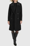Andrew Marc Sloane Wool-blend Coat In Black