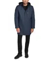 Andrew Marc Smithon Rubberized Rain Jacket In Blue