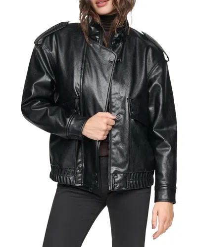 Andrew Marc Sorbow Relaxed Bomber Jacket In Black