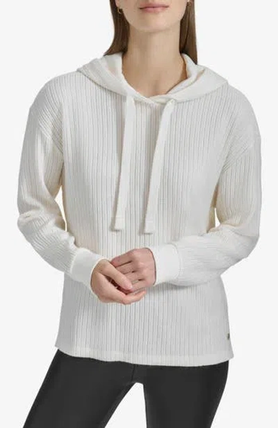 Andrew Marc Sport Braid Textured Hoodie In Cream