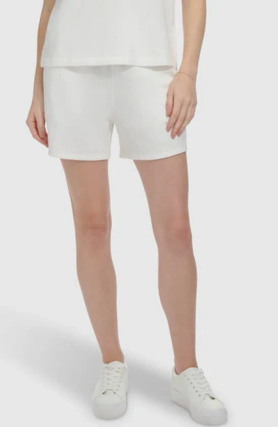 Andrew Marc Sport French Terry Pull-on Shorts In White