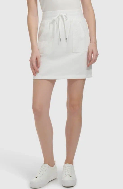 Andrew Marc Sport French Terry Pull-on Skirt In White
